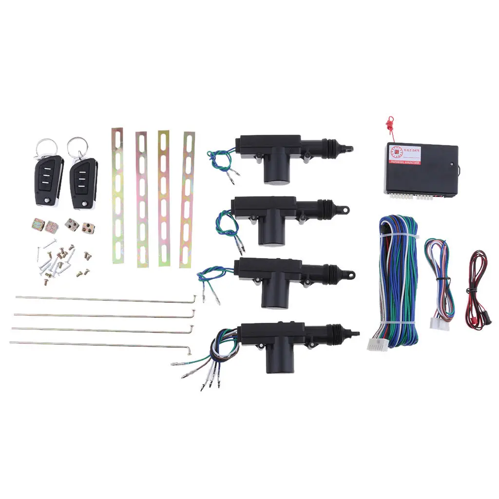 4 Door Power Central Lock Kit w/2 Keyless Entry Car Remote Control Conversion ACC Lock