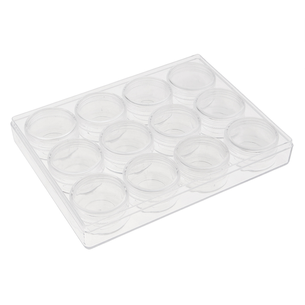 12 Pieces Empty Cosmetic Pot Jar Tin Screw Lid Craft Plastic Container Box