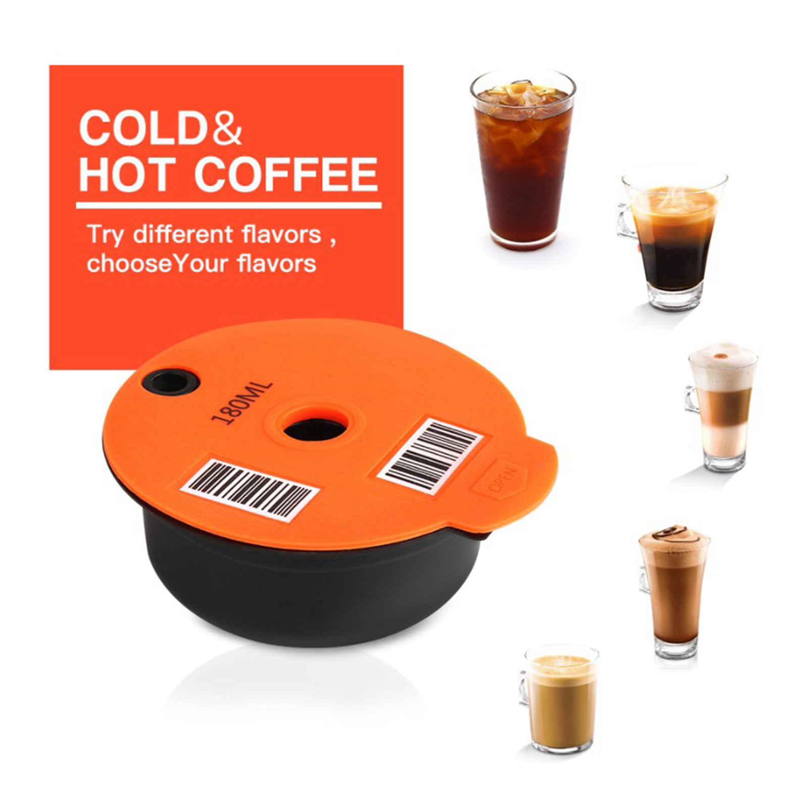 Refillable Reusable PP Plastic Coffee Capsule  Cups for Bosch Tassimo