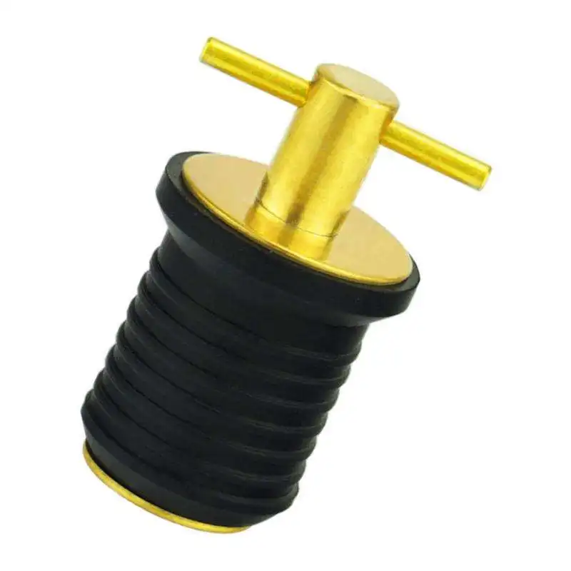 1inch Rubber Brass T-Handle TWIST-Turn Plug Hull Livewell Marine Accessories