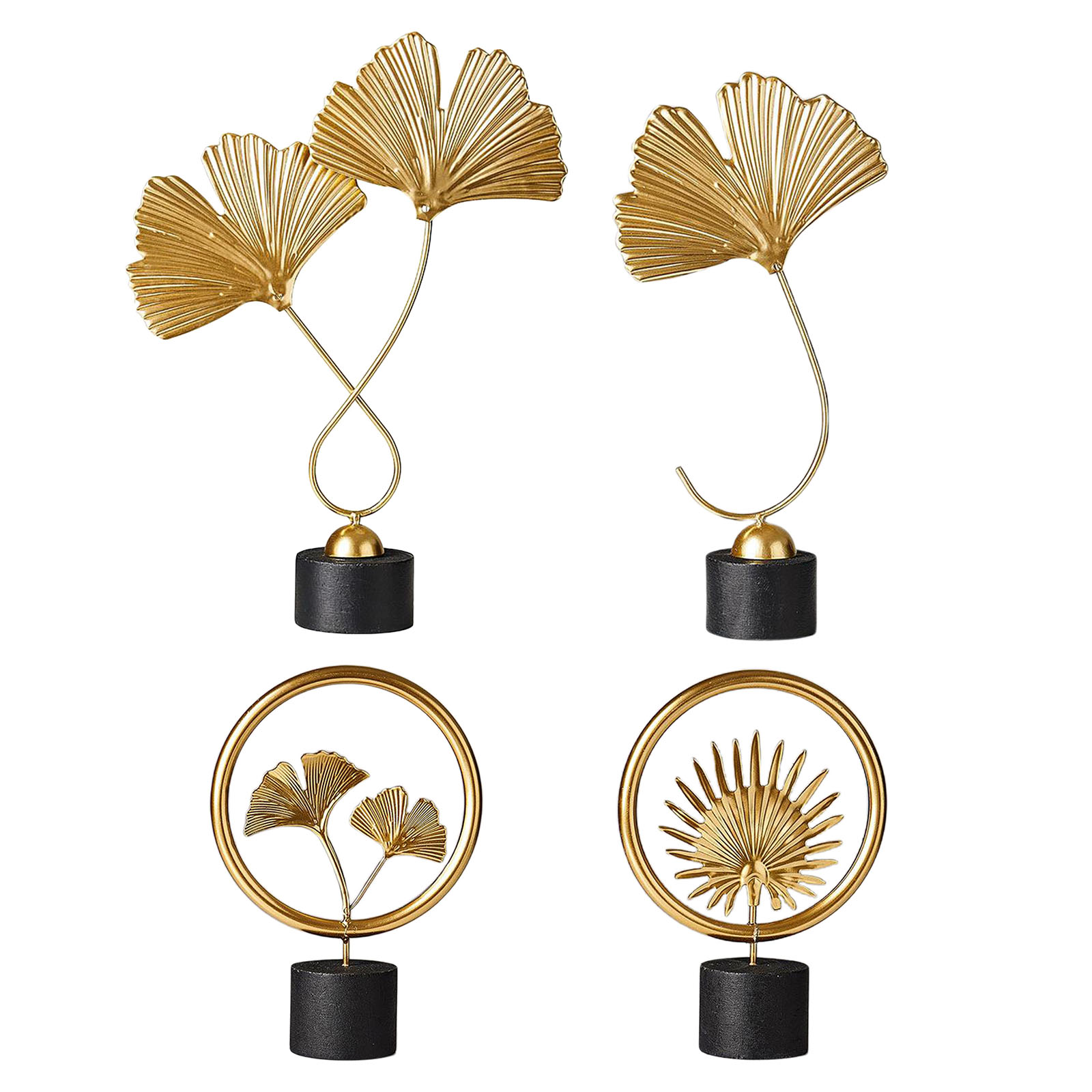 Small Iron & Wooden Sculpture Accent Piece,Modern Decorative Object for Home, Office, Table and Desktop