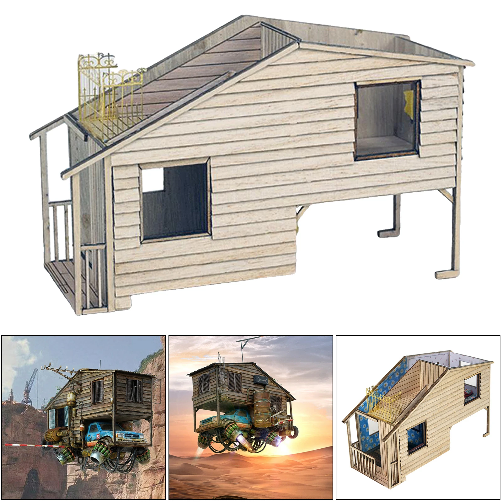 Scenario Building Model DIY Scenario 1/35 European Wooden House Simulation Scenario Model Building