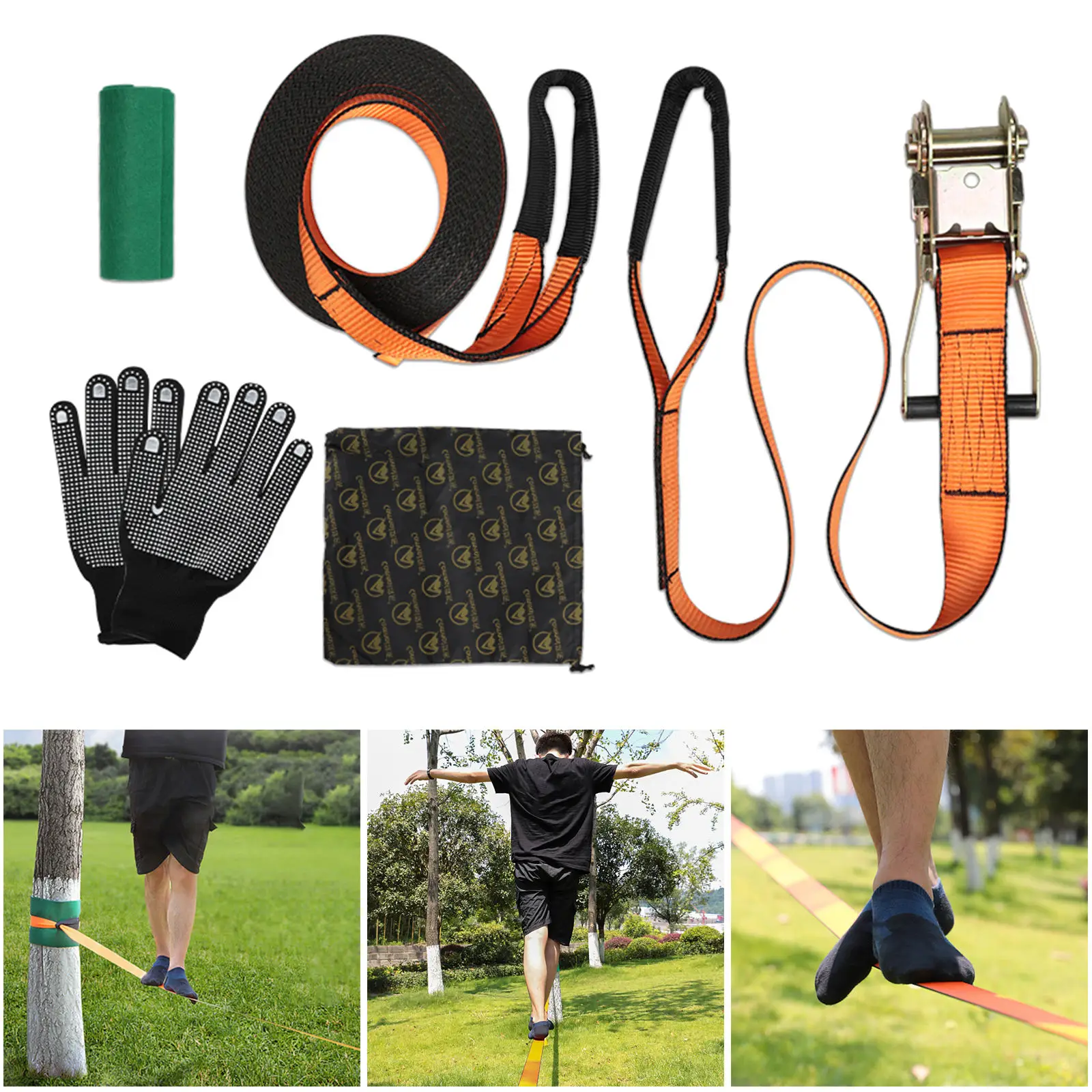 Slackline Kit Better Traction. High Reliability for Full Body Training