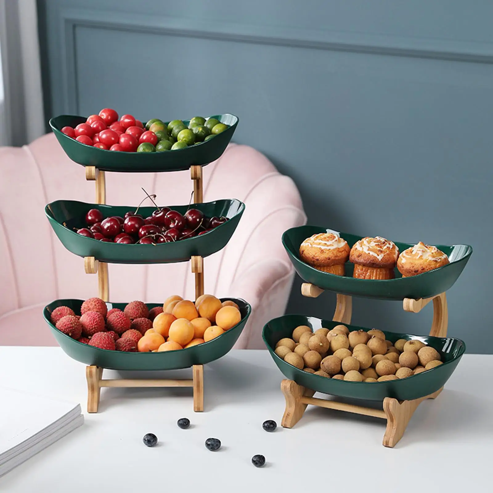 Elegant Tiered Tray Fruit Plate Appetizer Snacks Candy Shelves Organizer