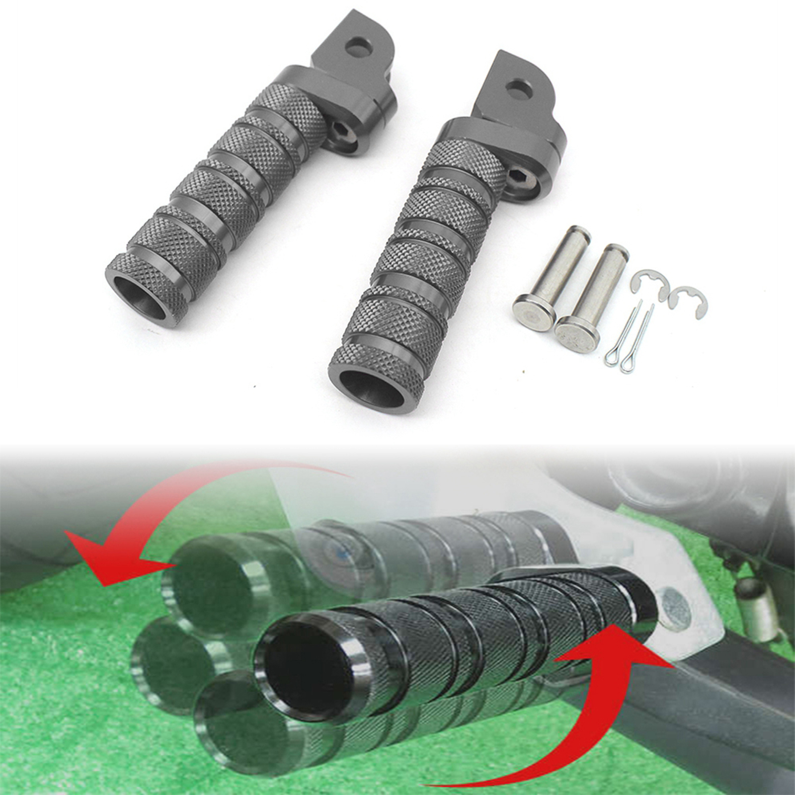 Aluminum Rearset Front Foot Peg Footrests Footpeg Pedals High Quality Multiple Colors For YAMAHA MT-10 MT-25 YZF-R3 YZF-R25 FZ8