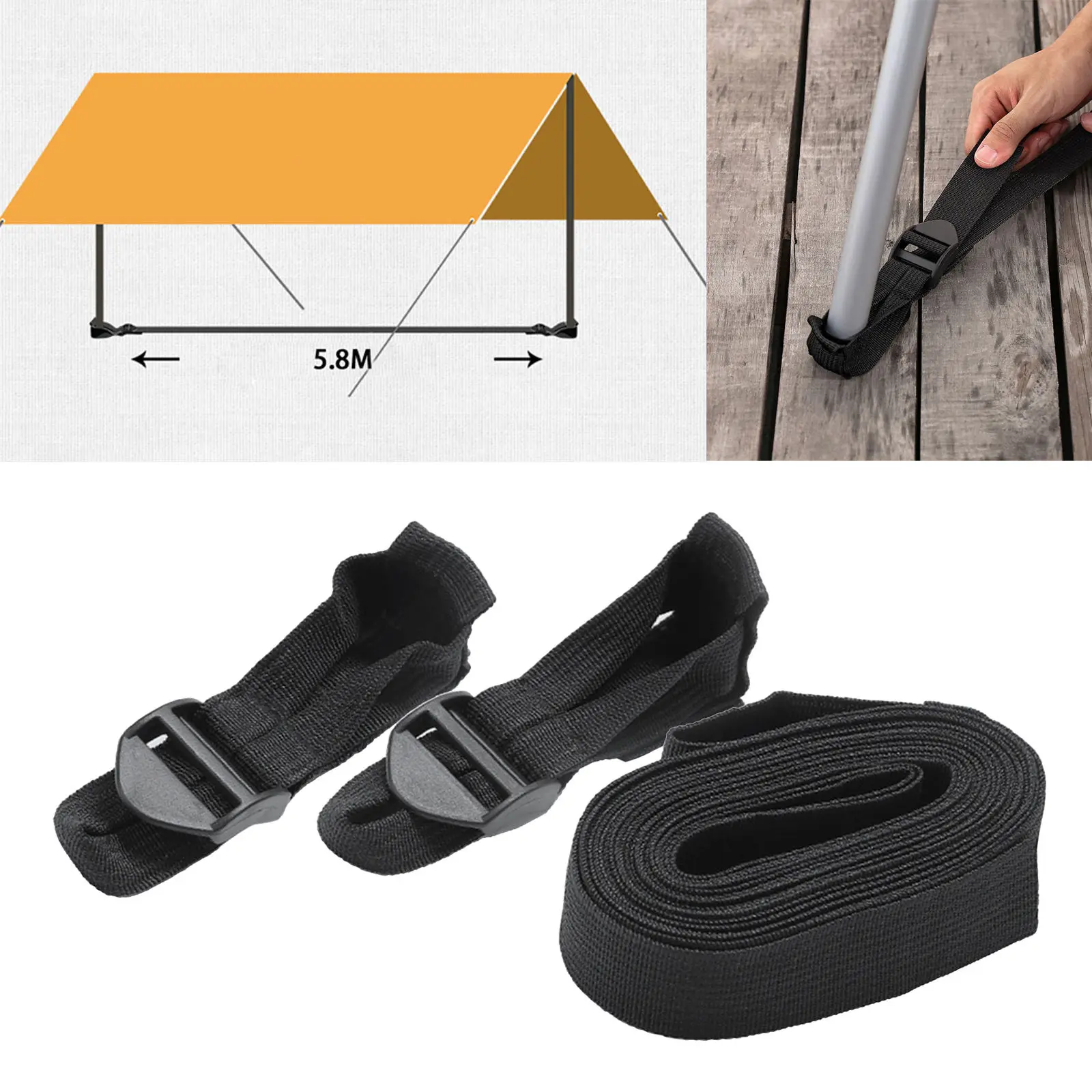Awning Pole Fixed Buckle Wear-Resistant Fishing Camping Hiking Picnic Tent Canopy Windproof Rod Holder