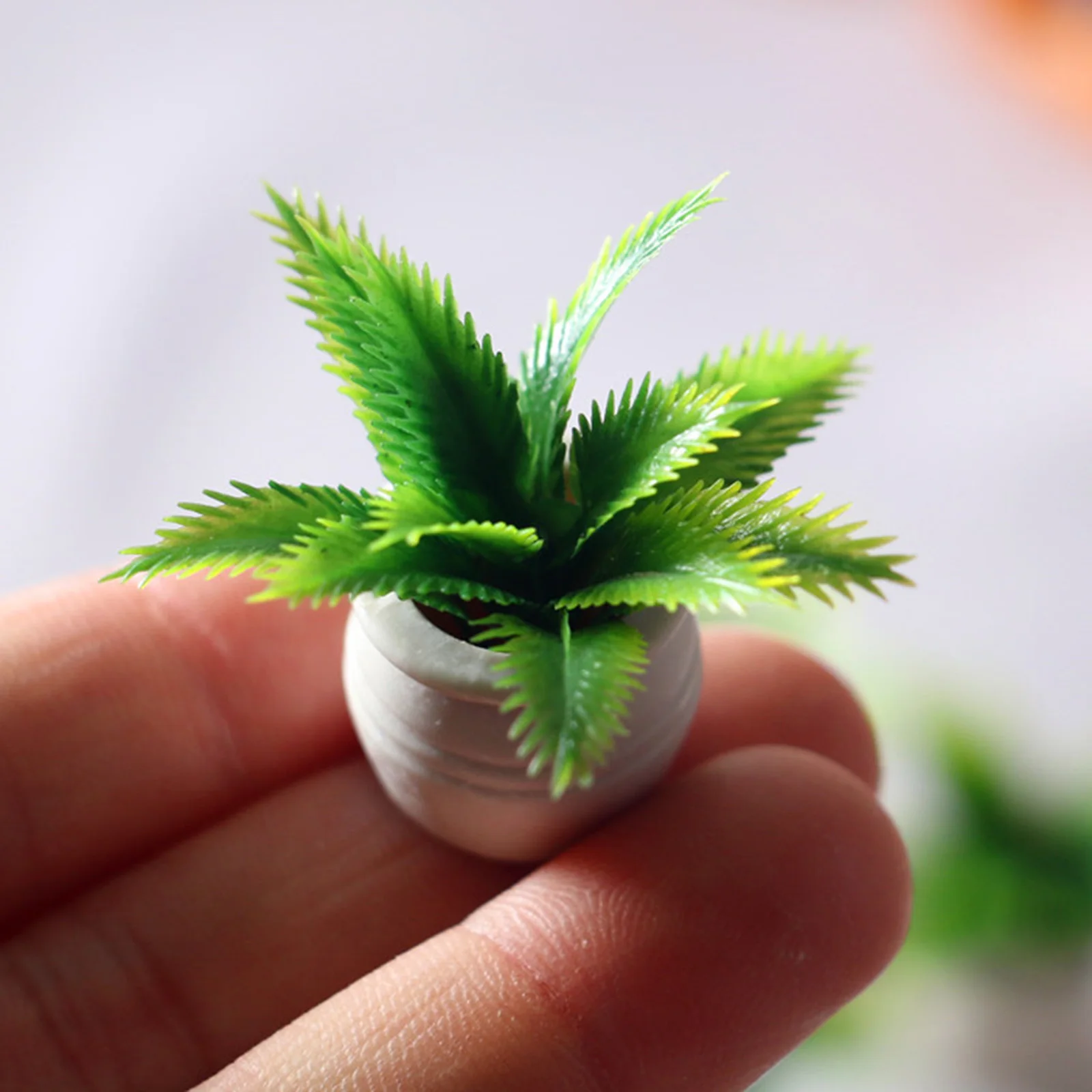 Mini Tree Potted Green Plant In Pot Sago Cycas Doll House Home Decor Simulation Potted Plants 1:12 Dollhouse Miniatures