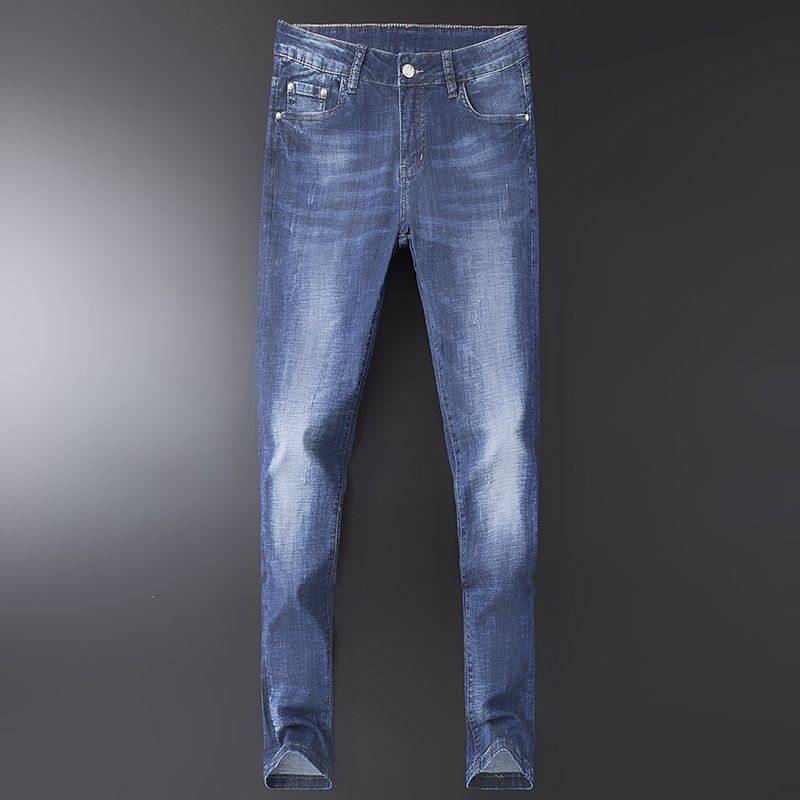 Summer Thin Jeans Men's Embroidered Slim Straight Trousers Waist Stretch Men's Pants Summer Thin Jeans Men's Embroidered Slim Straight Trousers Waist Stretch Men's Pants