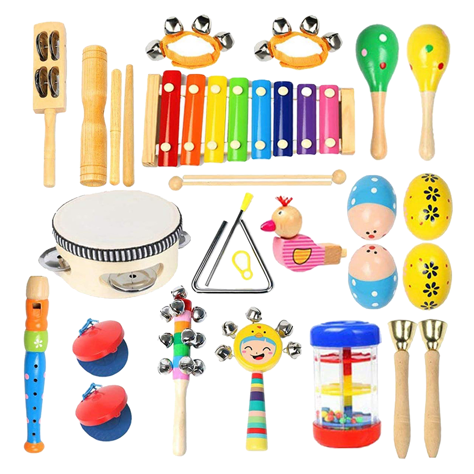 Musical Instruments for Toddler with Carry Bag,22 in 1 Music Percussion Toy Set for Kids with Xylophone,Rhythm Band