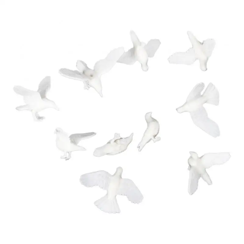 10 Pieces Mini Miniature Fairy Garden Ornament Decor Dove Animal Craft Resin