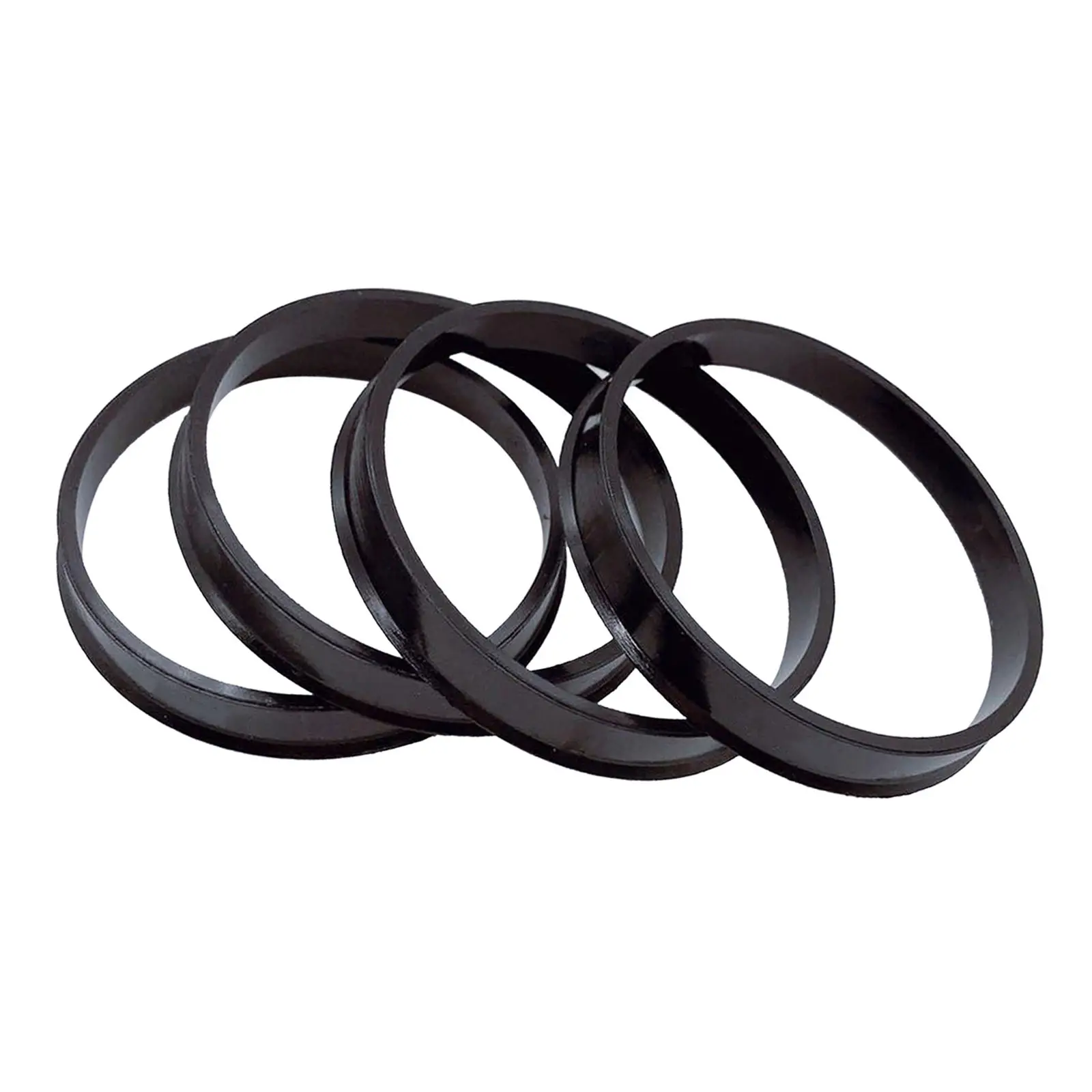 4pcs- Hub Centric Rings Car Wheel Bore Center Collar 66.6mm to 57.1mm - 4pcs Black Plastic
