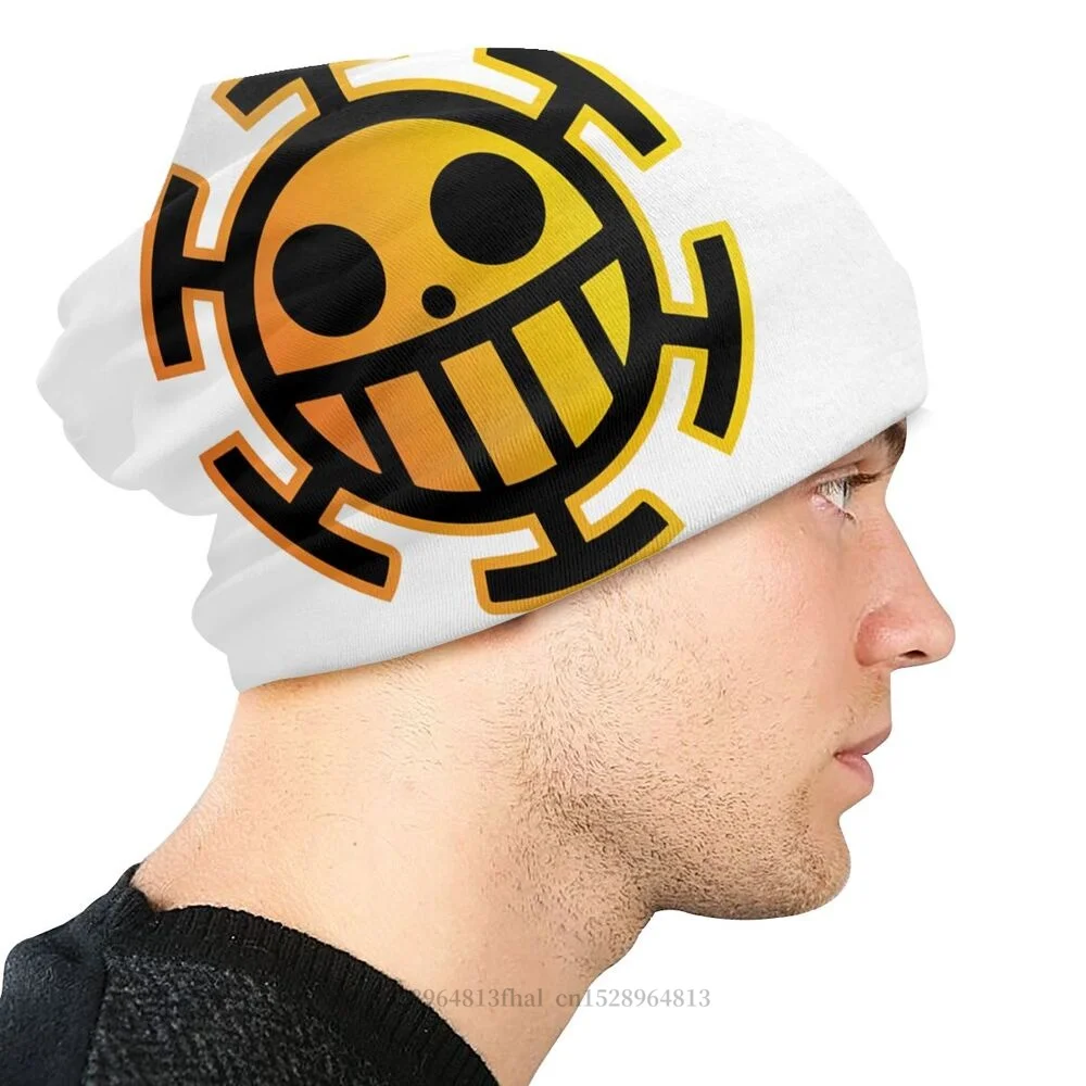 Knitted Hat Trafalgar Law Yellow Outdoor Beanie Caps For Men Women One Piece Luffy Anime Skullies Beanies Ski Caps Bonnet Hats skullies beanie