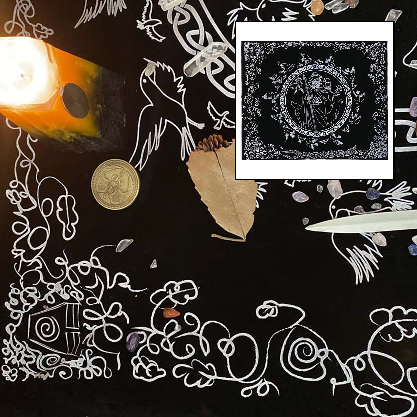 74x60cm Rituals Tarot Card Tablecloth Altar Cloth Board Game Astrology