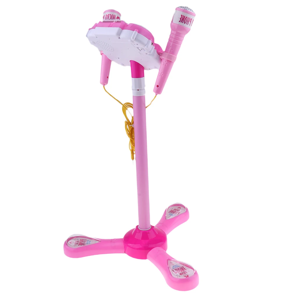 Kids Karaoke Machine with 2 Microphones and Adjustable Stand for Boys Girls Play Fun Toy