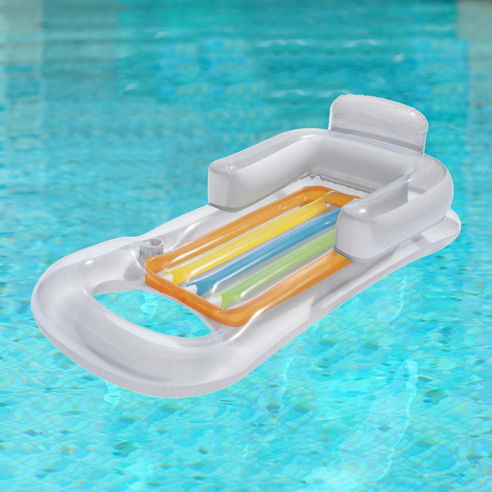 PVC Inflatable Mattress Swiming Pool Air Bed Floating Row Float Sofa Backrest Beach Summer Water Buoyancy Toy Relaxing Chair Mat