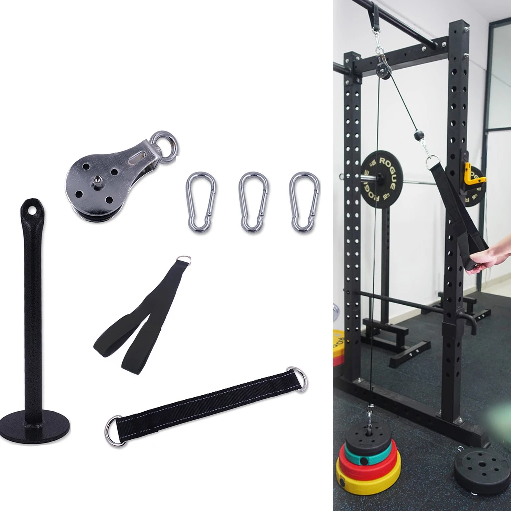 Home Gym Pulley Cable Machine System Attachment DIY Fitness Equipment Fittings Lightweight Indoor Outdoor Workout Set