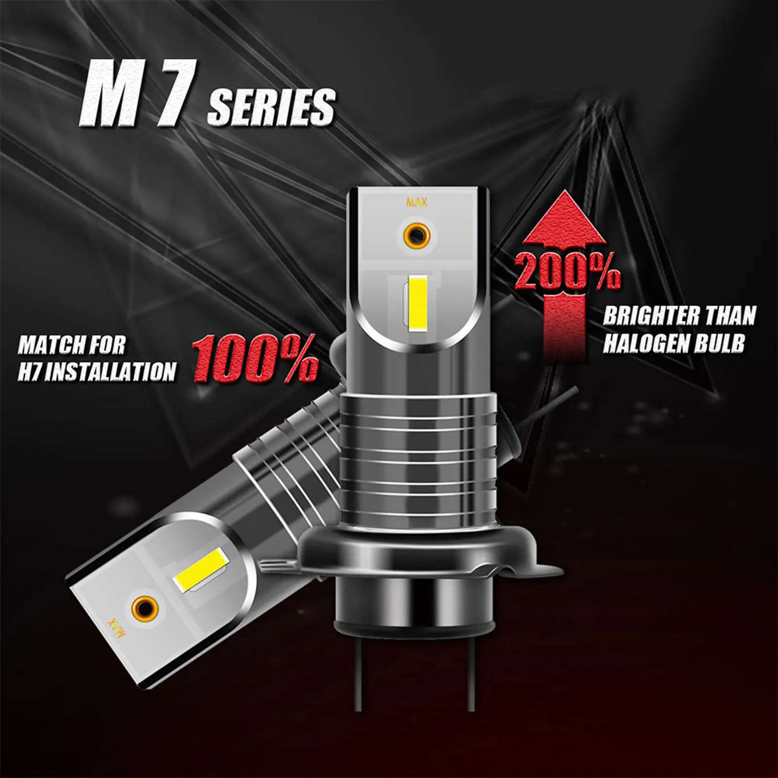 2 Pack H7 LED Headlight Bulbs 55W 6500K Bright LED Headlight Conversion Kit Car Halogen Lights Replacement Car Accessories