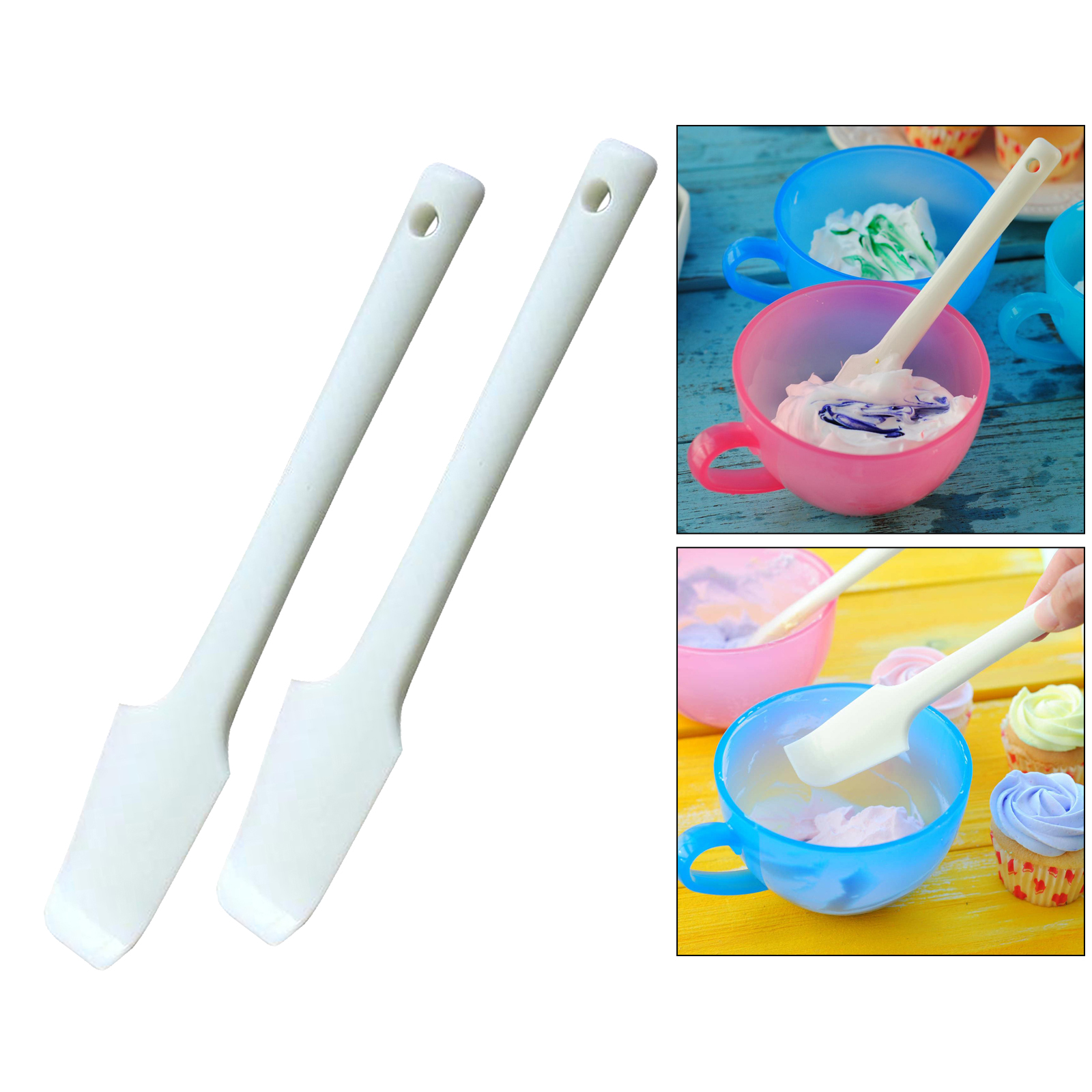 Pack of 2 Silicone Spatulas, Heat-Resistant Non-Stick utter Cake Cream Spatulas Mixing Batter Baking Scrapers, 8inch