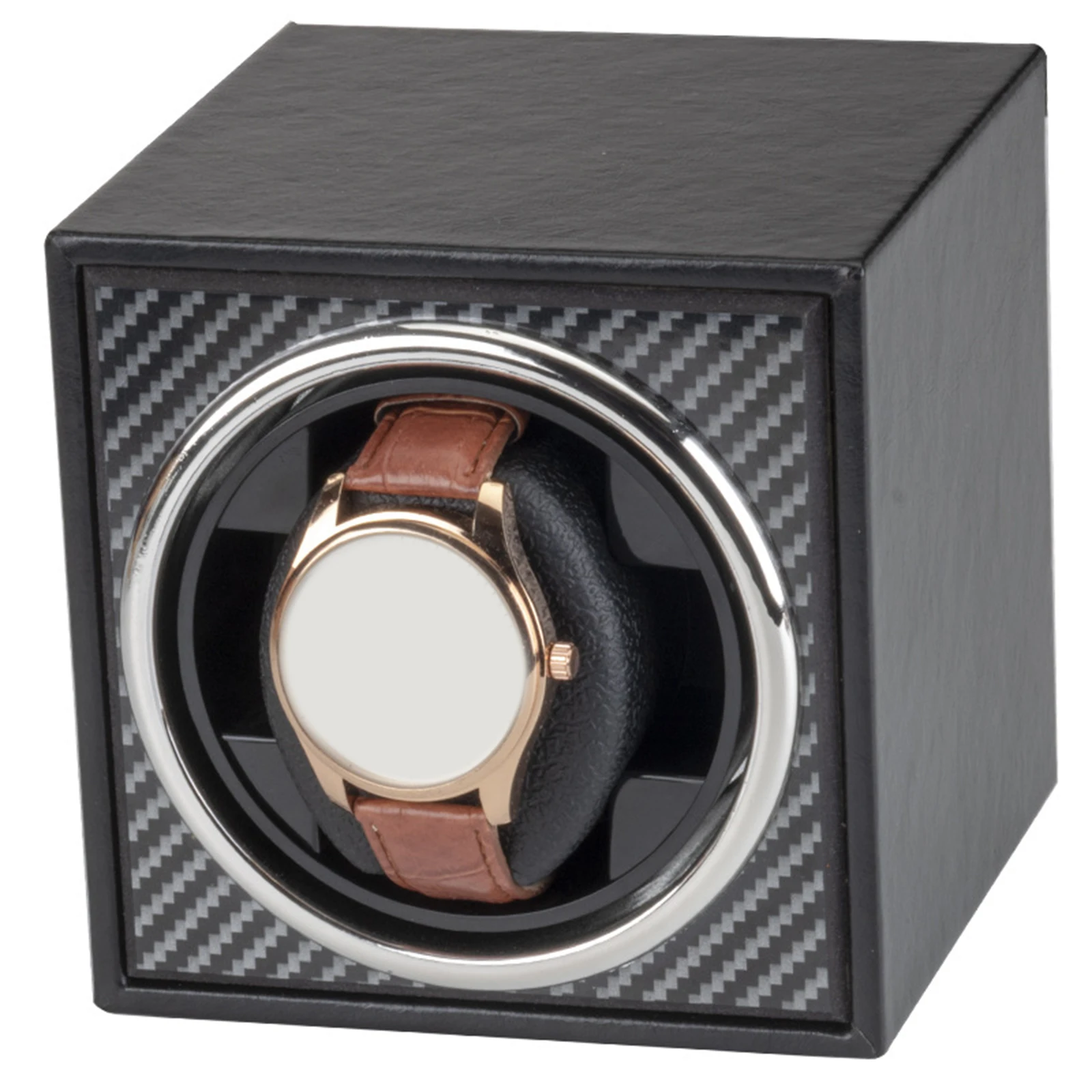Mini USB Single Watch Winder Case Holder for Mechanical Watch Carbon Fiber