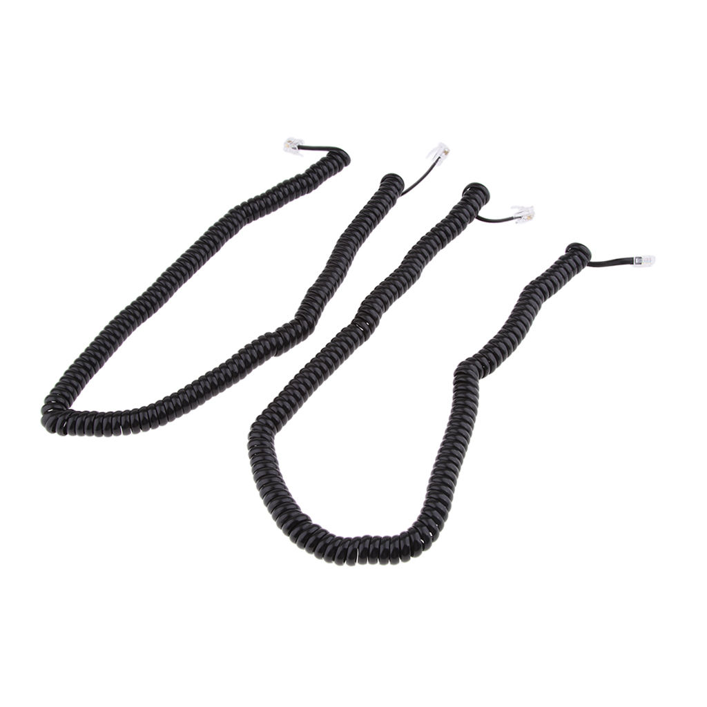 2x Telephone Handset Receiver Cord Phone Cable 4P4C RJ9 2.53-16.4ft