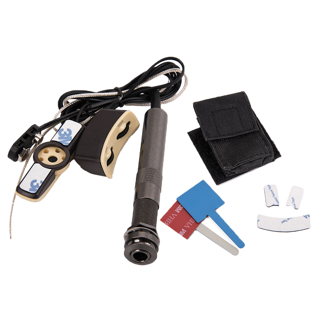 Acoustic Guitar Sound Hole Transducer Piezo Pickup Amp with Battery Bag