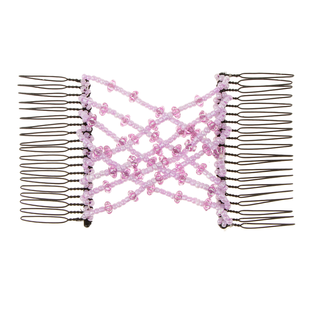 Magic Stretchy Double Clips Hair Slide Comb Ladies Party Wedding Cosplay