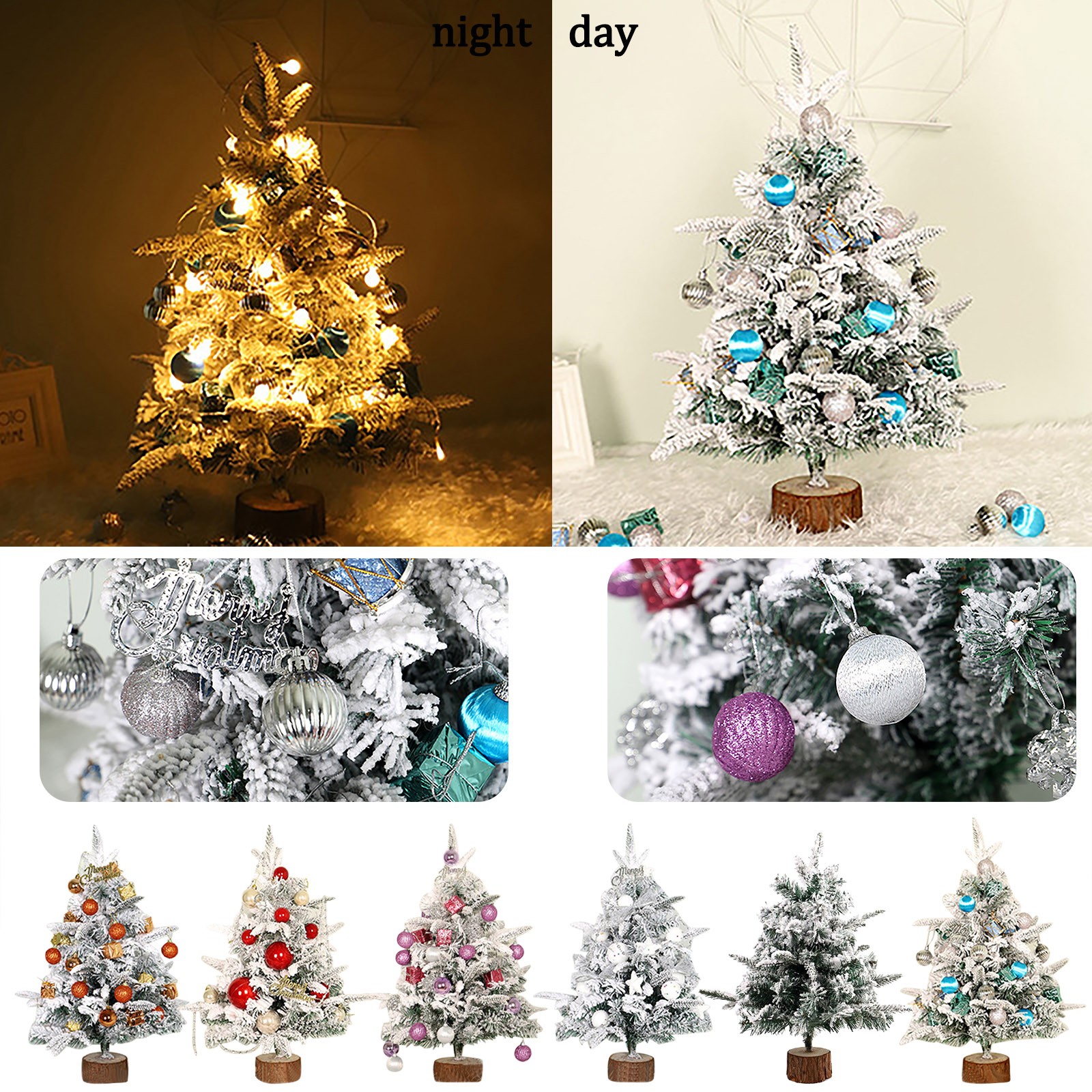 white mini christmas tree with lights