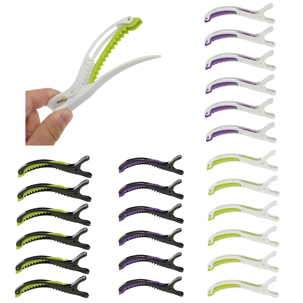 6pcs Professional Salon Hair Sectioning Clips Hairdressing Cutting Croc Pins Set
