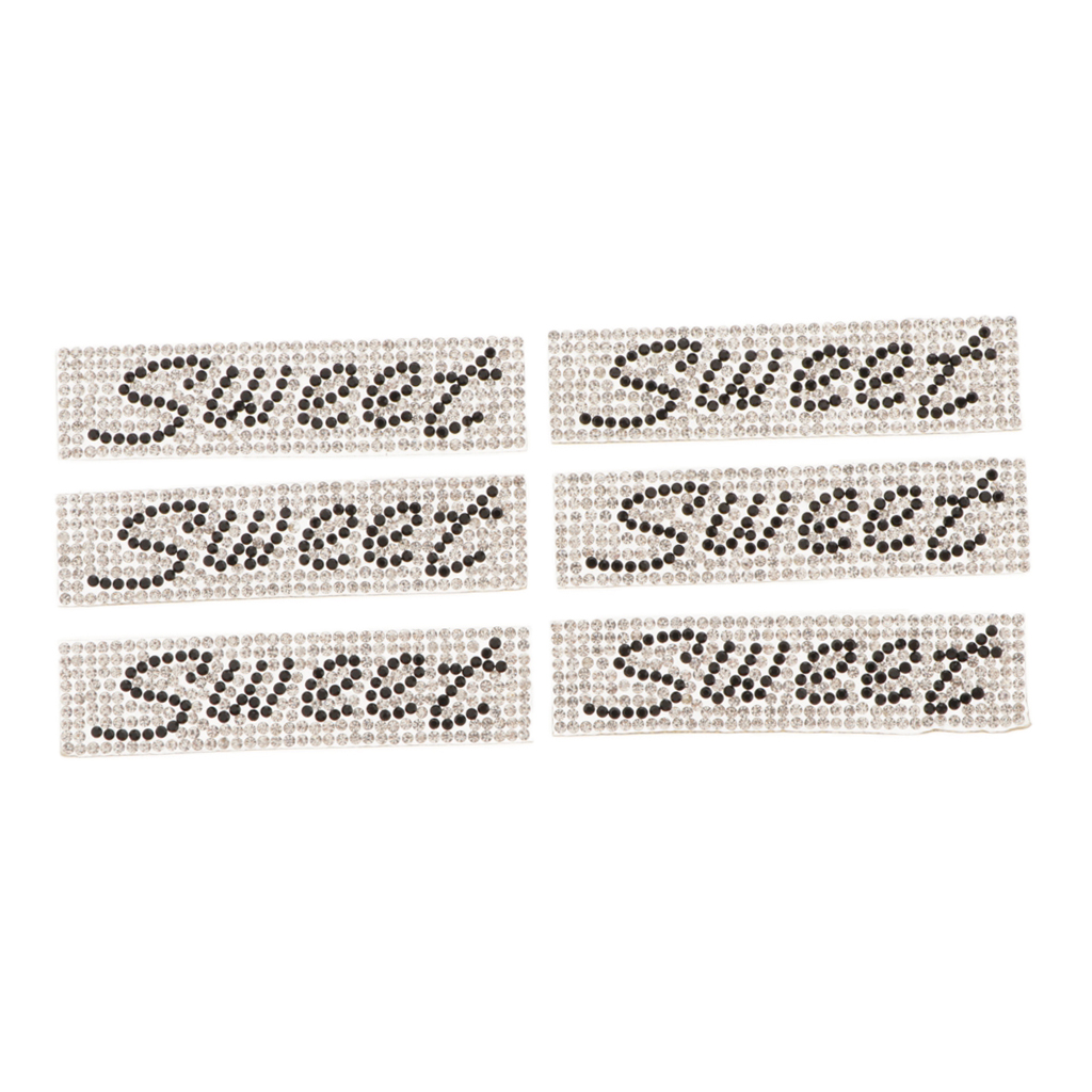 6Pcs Crystal Rhinestone Applique Lady Bridal Dress Bag SWEET Patches Badges