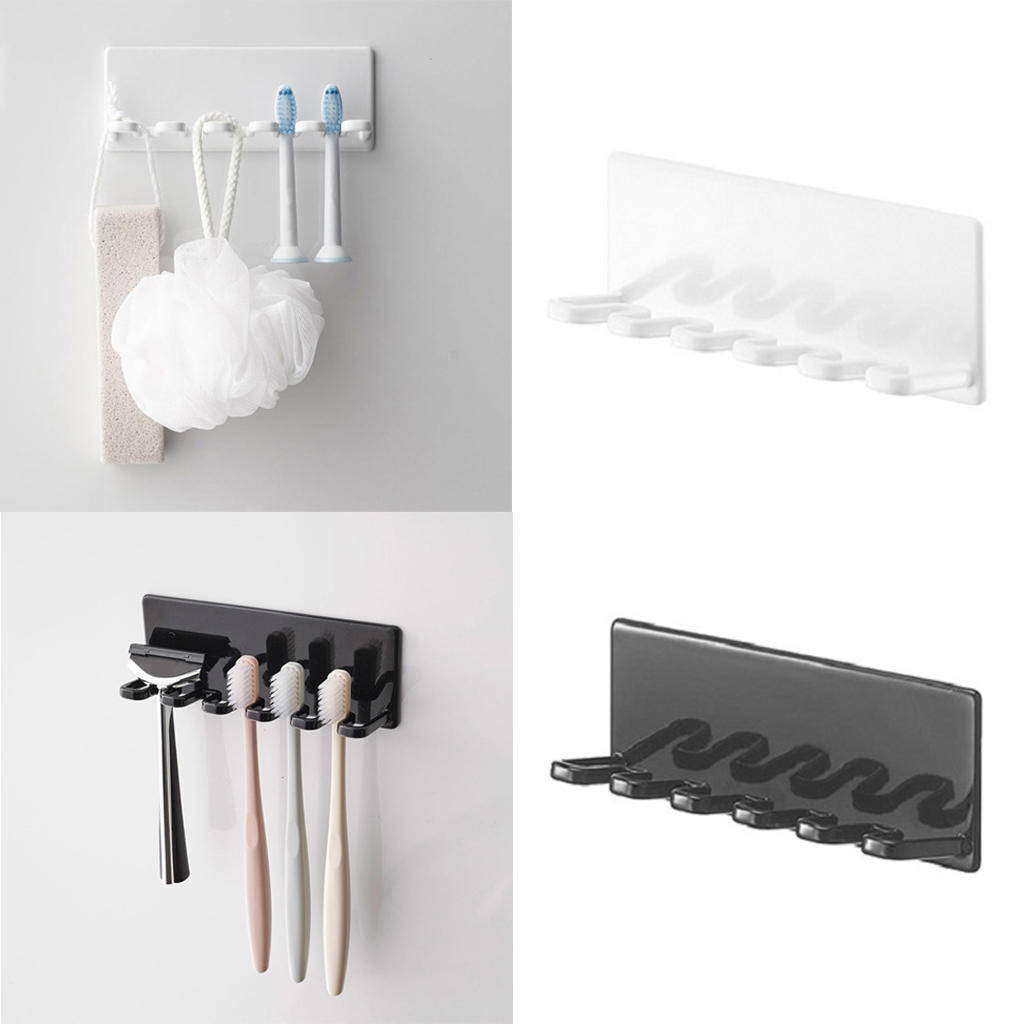 Fashion Home Bathroom Toothbrush Holder Rack Wall Mount Self Adhesive  Stand Toothbrush Holder