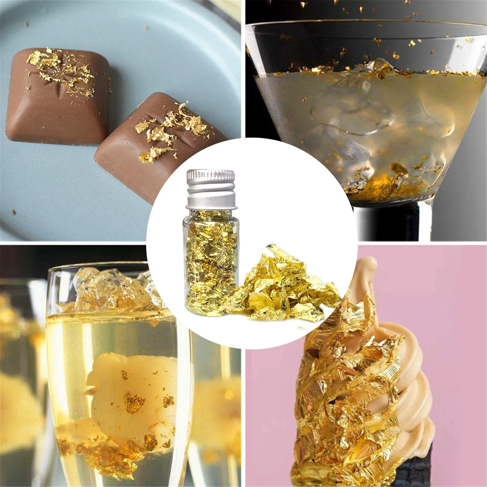 5g Gold Leaf Flakes Decorative Dishes Chef Art Cake Decorating Tools EW 