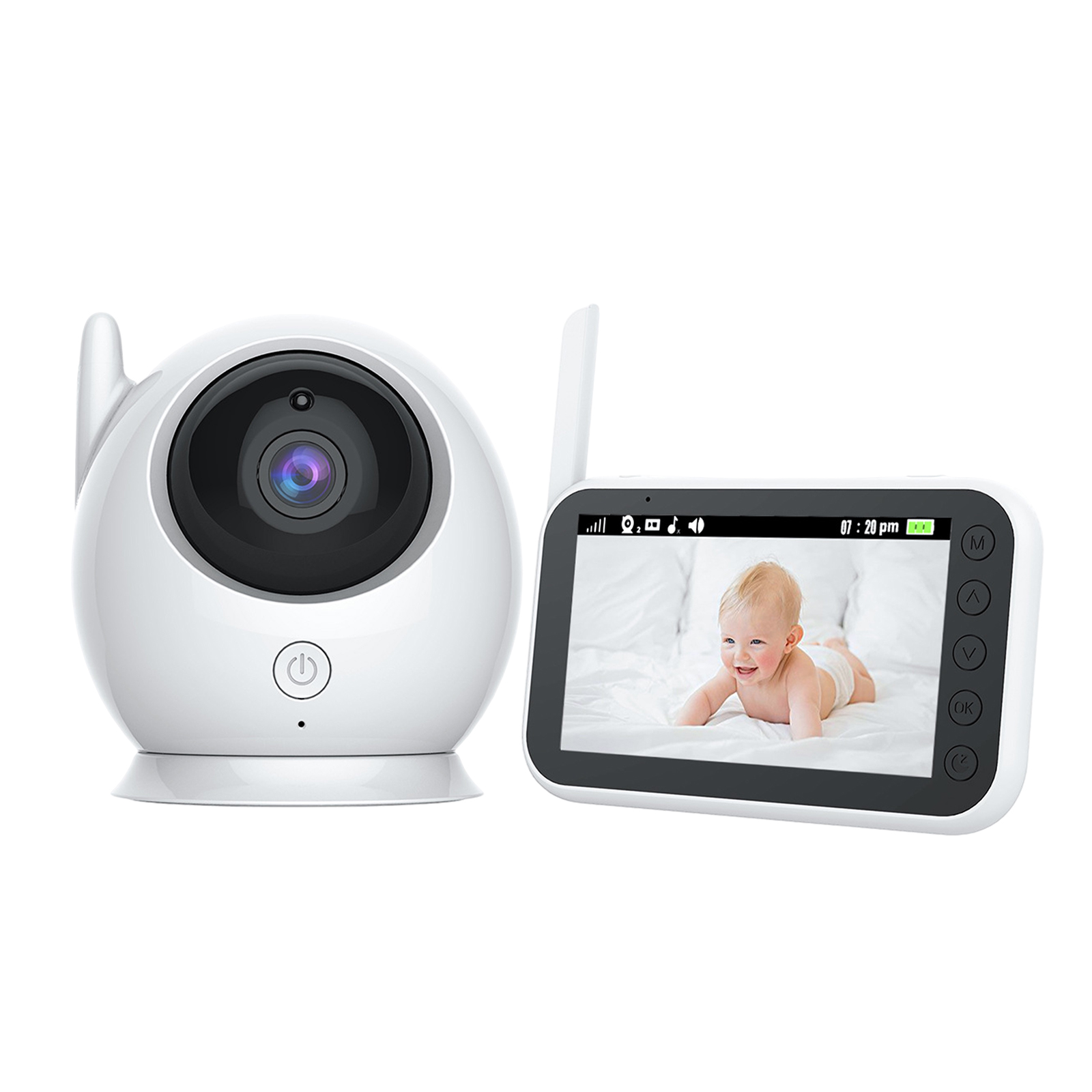 LCD Screen Wireless Video Baby Monitor 360-Degree Surveillance for Parents