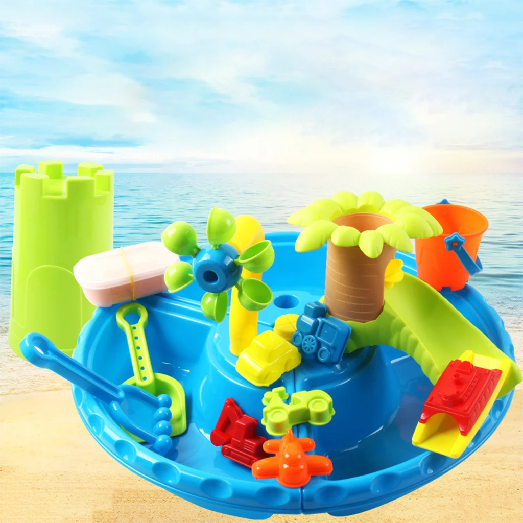 Outdoor Fun Sand Water Table 22PCS Sandpit Toys for Toddler Boys Girls