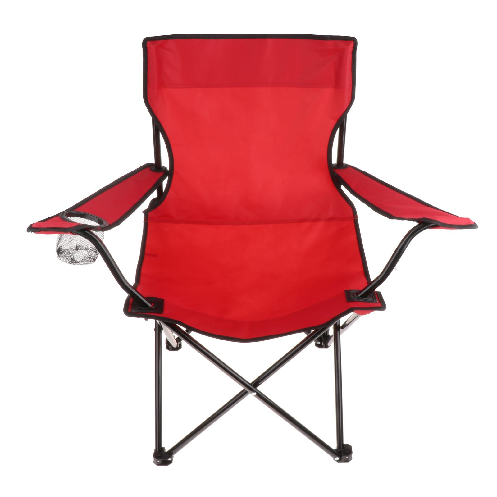 Folding Camping Chairs Folding Chairs with Cup Holder Arm Rest Outdoor Fishing Beach Garden Travel Heavy Duty Seat