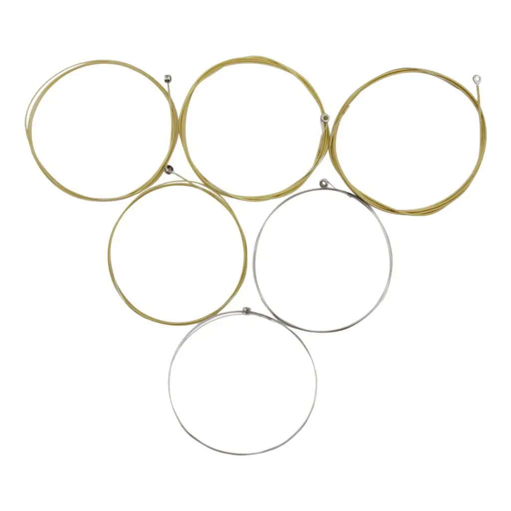 6pcs Acoustic Folk Guitar Strings, Steel Core and Copper Alloy Wound, Replacement Parts for Guitar