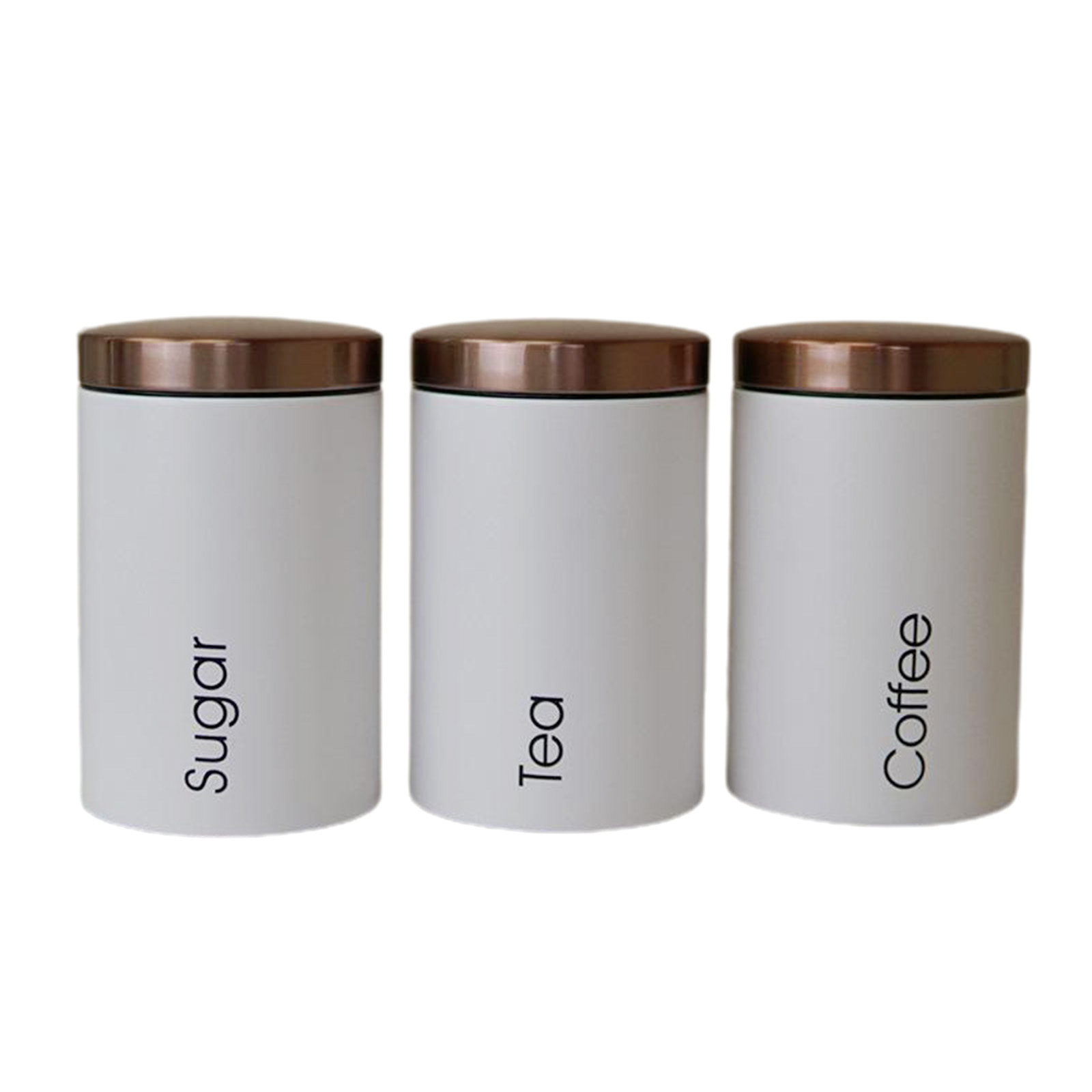 3pcs Metals Canisters Sets for Kitchen, Tea, Coffee, Food Storage, Canister in Galvanized SteelHome Decor Accents