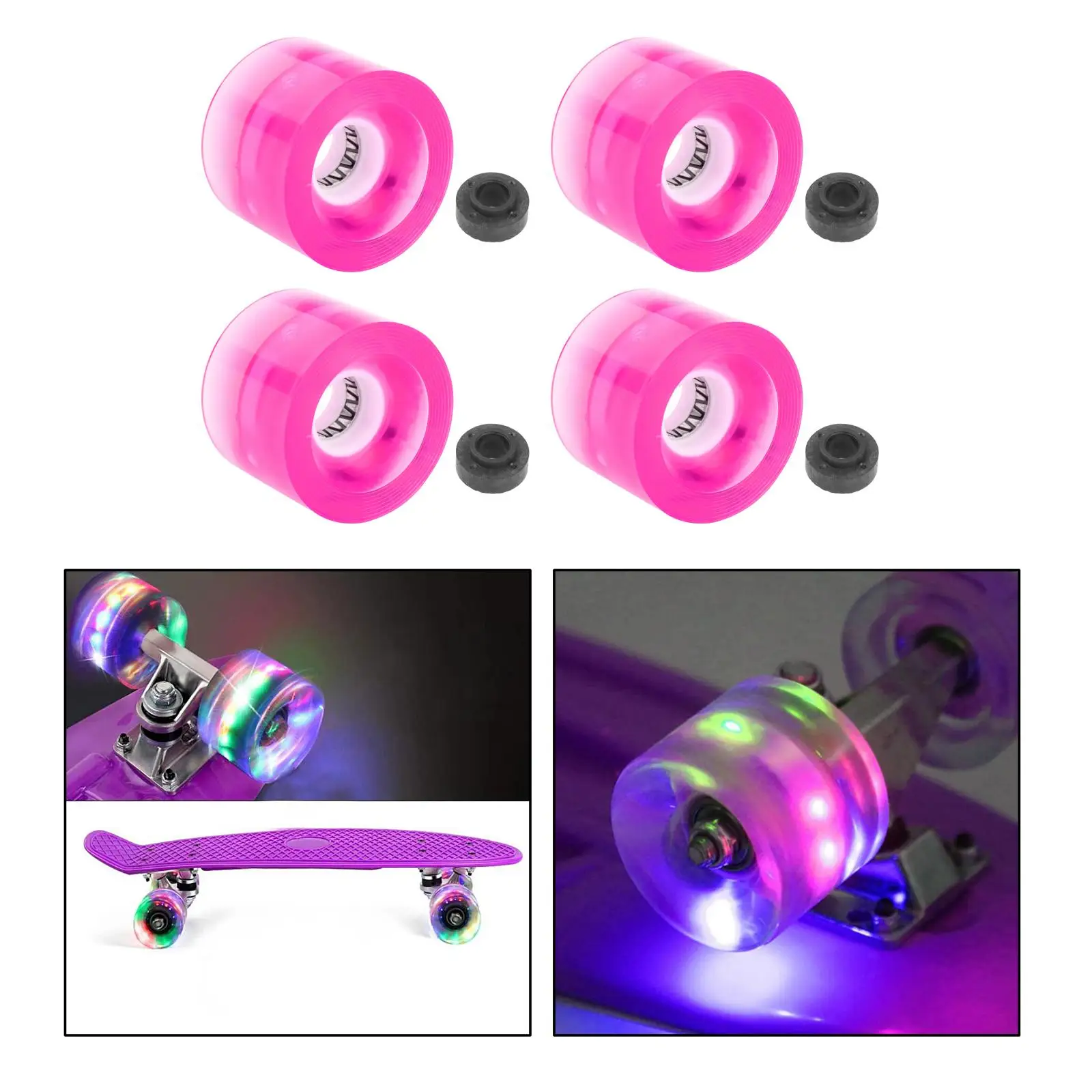 4Pack Light up Skateboard Wheels Longboard Repair Maintenance Wheel