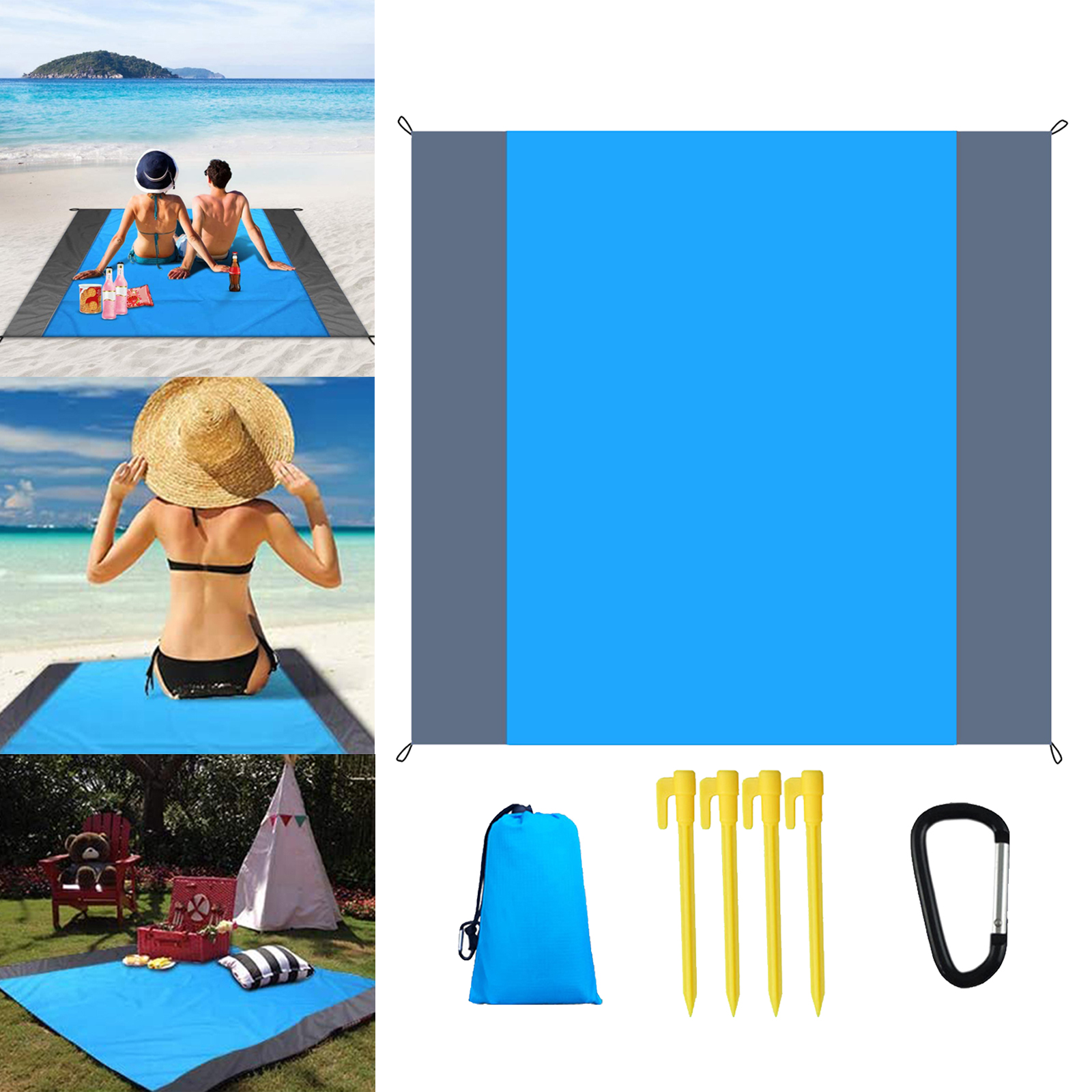 210x200cm Extra Large Beach Blanket Quick Drying Picnic Mat Camping