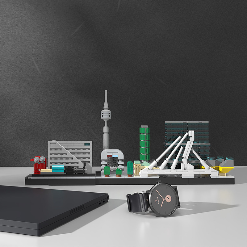 Moc Stadt Niederlande Rotterdam Skyline Architektur Street View Bausteine Moderne Haus Szene Haus Modell Spielzeug Kind Geschenk – Detail 1