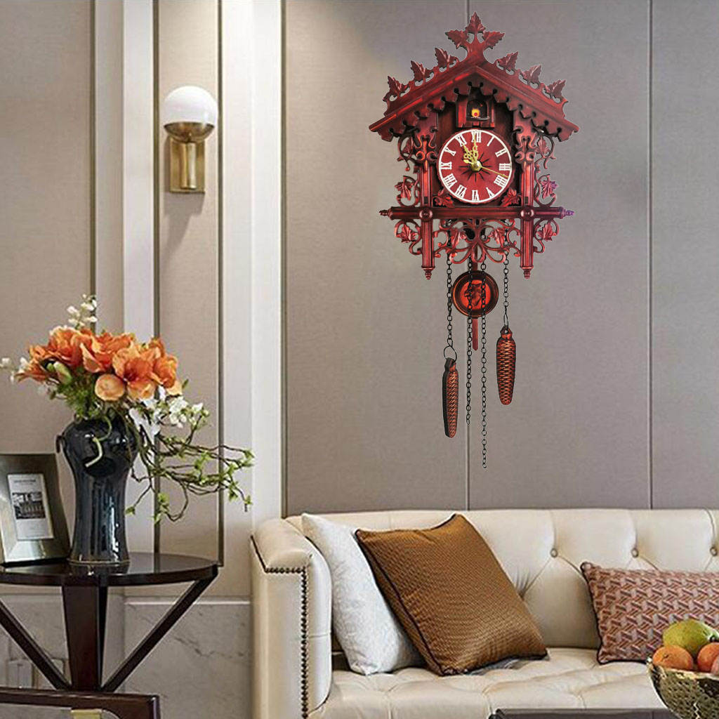 Wooden Hanging Cuckoo Wall Clock, for Office Home Bedroom Restaurant Office Decoration Decoration accessories
