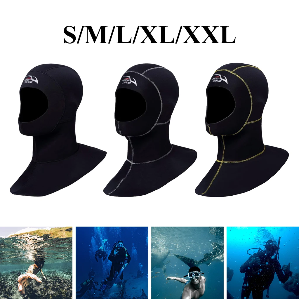 Stretchy Thermal Diving Wetsuit Hood Adults Kayaking Swimming Hat Beanie 