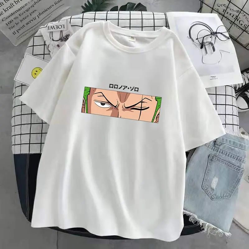 Oversized t shirt Japanese Anime One Piece Zoro T Shirt Women Funny Cartoon Summer Tops T-shirt Harajuku Graphic Tshirt Female