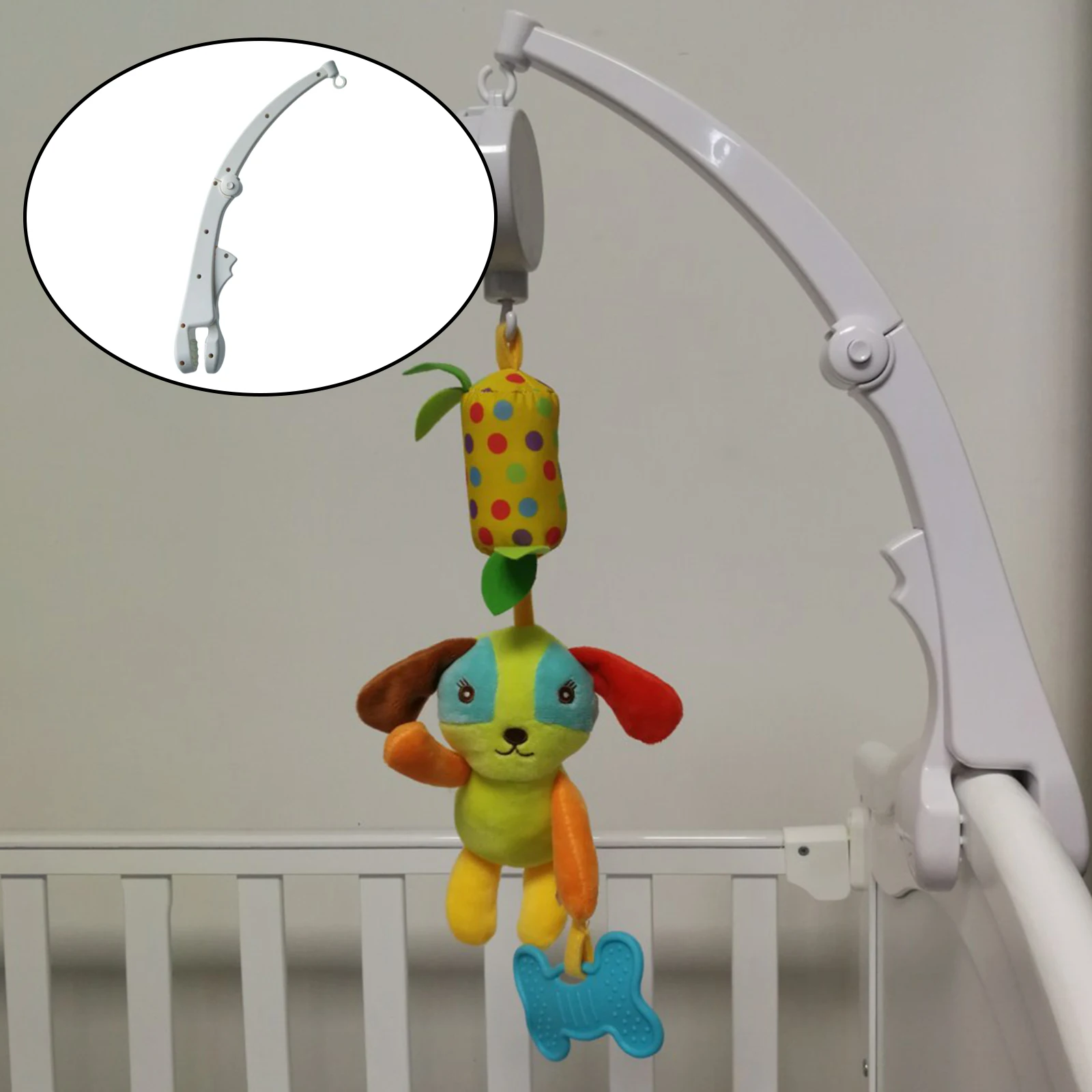 Baby Crib Mobile Bed Holder Rattles Hanger Rotated Arm Bracket Adjustable