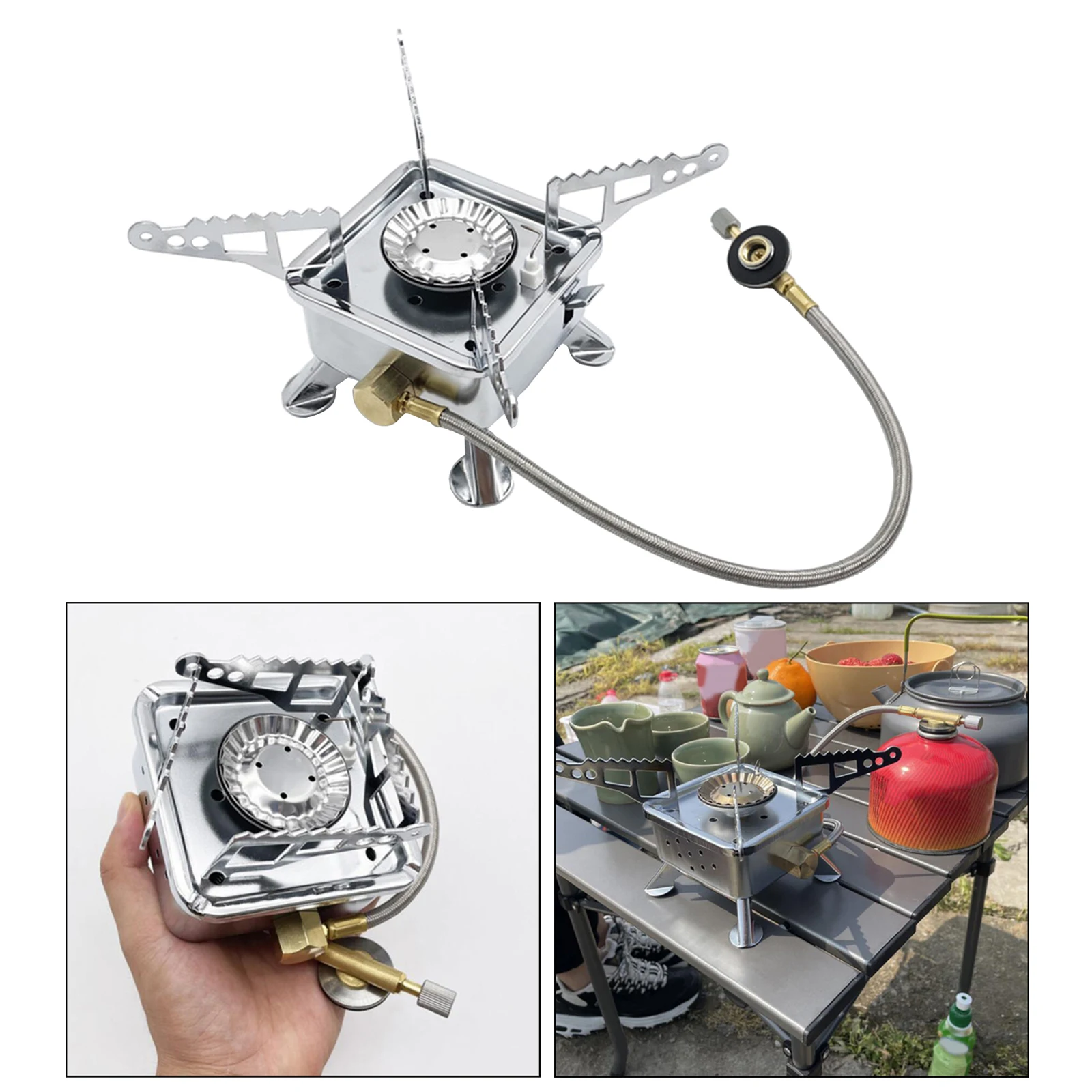 3500W Camping Gas Stove with Piezo Ignition Outdoor Backpacking Butane Burner Cooking Hiking Picnic Grill MAPP Tank Stoves