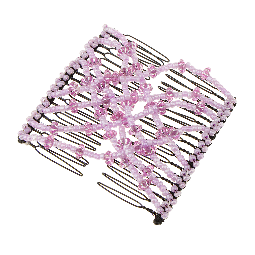 Magic Stretchy Double Clips Hair Slide Comb Ladies Party Wedding Cosplay