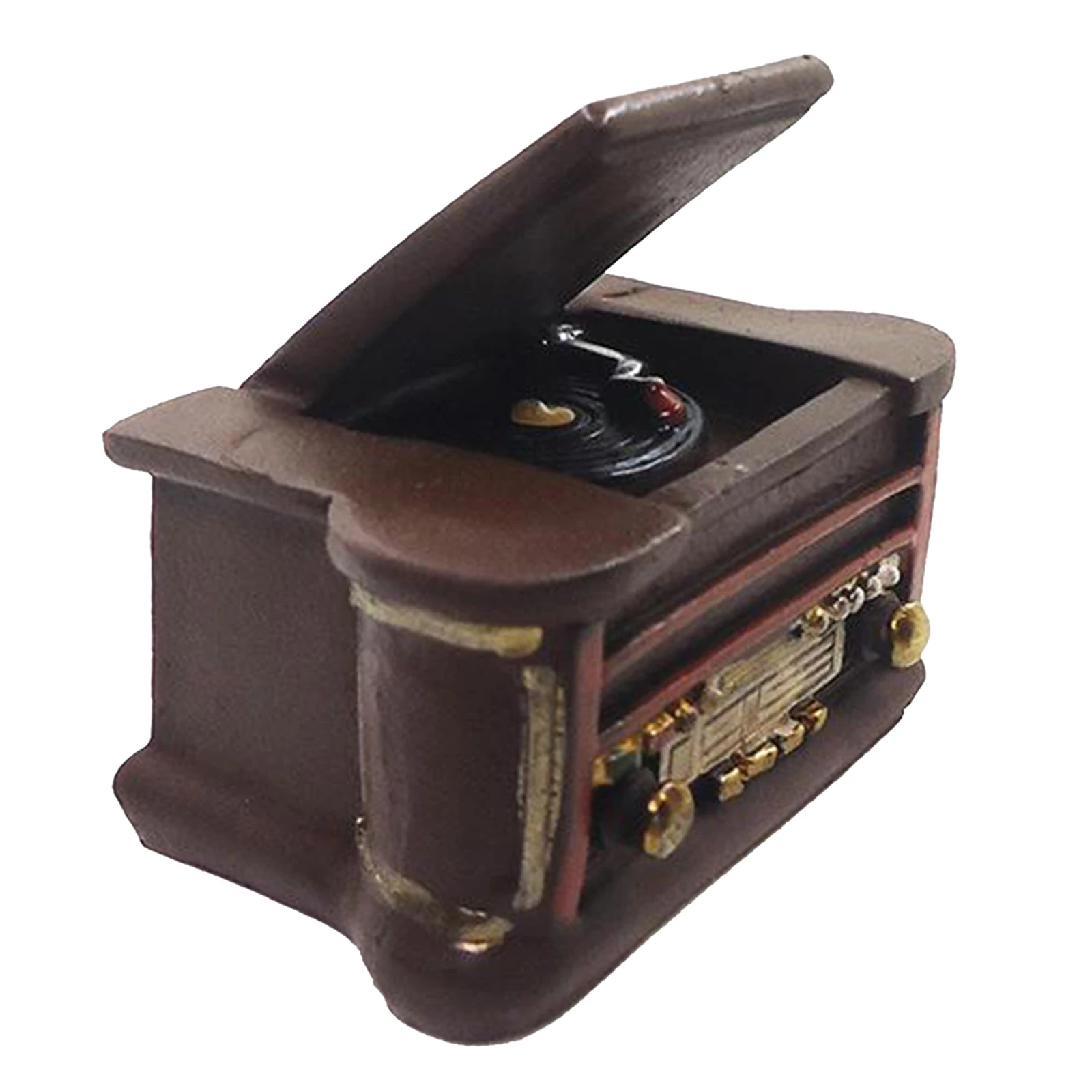 Antique 1/6 Miniature Dollshouse Phonograph Resin Record Player Music Instrument Antique 1/6 Miniature Dollshouse Phonograph Resin Record Player Music Instrument