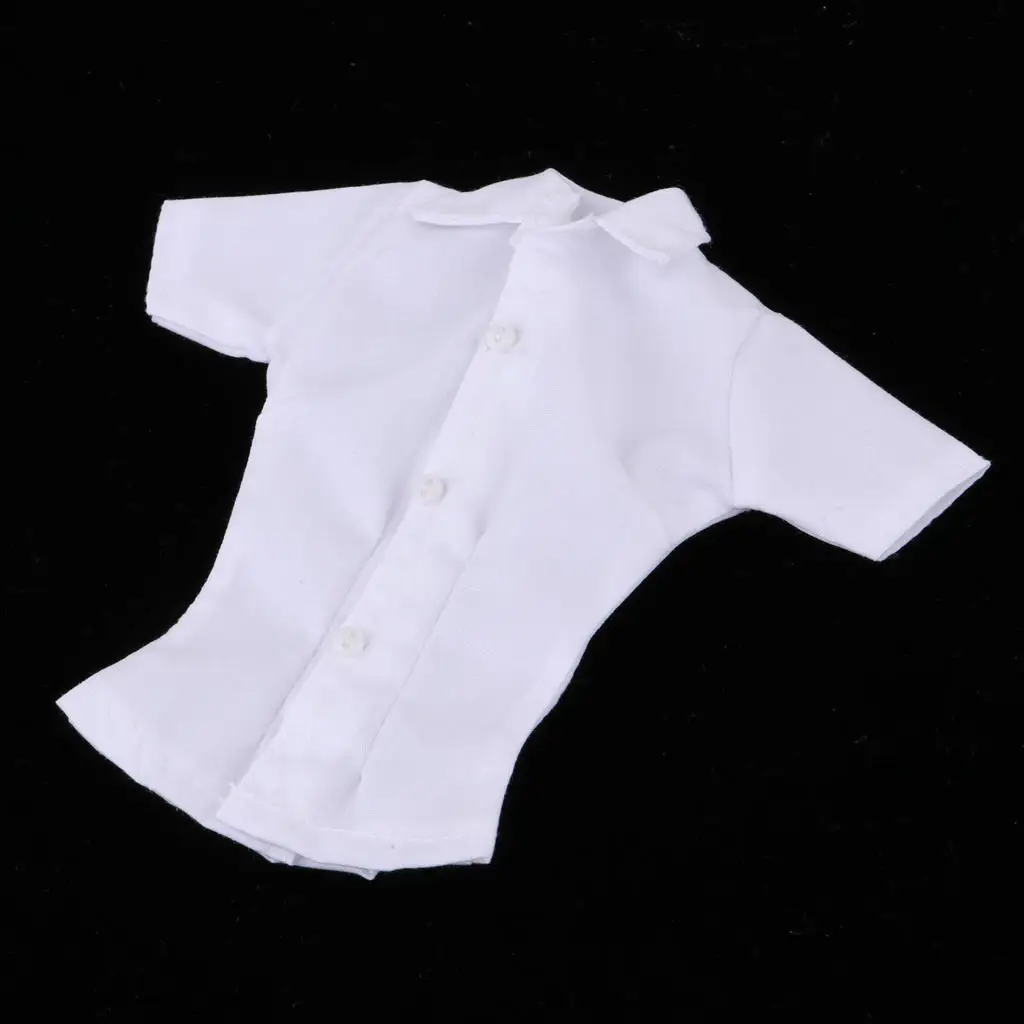 1/6 White Short Sleeve Shirt ,14cm for Cy Girls ,Female ,12inch Action Figure Accessory