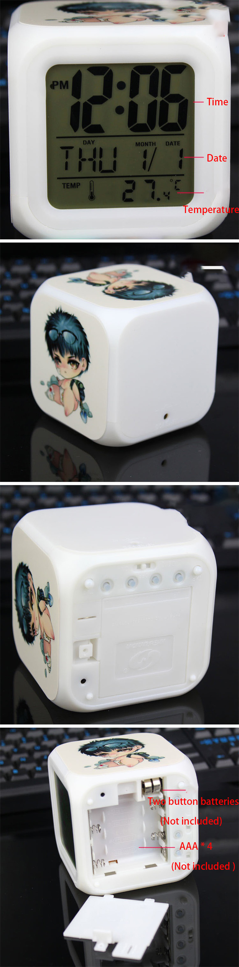 Colorful Multifunctional Led Alarm Things Stranger - Clock