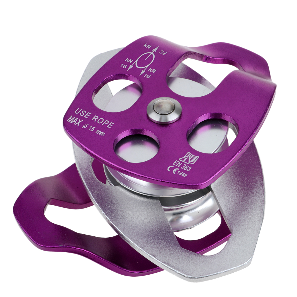 32KN Double Pulley for Hauling System Climbing  Dragging Arborist