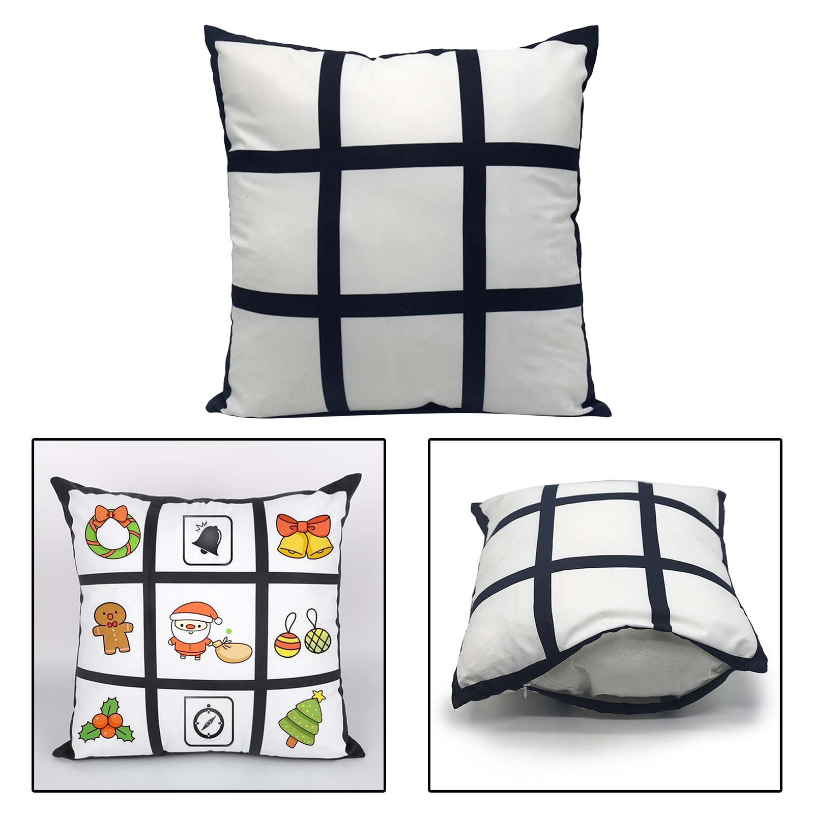 Sublimation Blanks Polyester Panel Pillow Case Sofa Chair Cushion Cover Home Decor 40x40cm